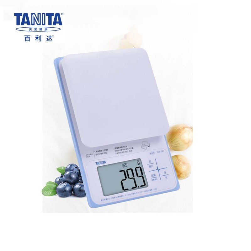 TANITA/百利达 防水厨房秤 烘焙秤电子秤家用厨房电子秤称 0.1g高精度可水洗 KW-220