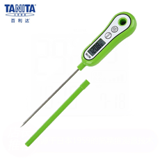 百利达（TANITA） 厨房电子探针式温度计热敏感测量水油幼儿奶温液晶显示汤温计 TT-533绿色/橙色
